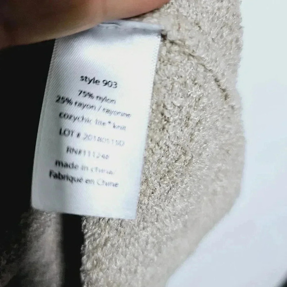 Barefoot dreams tan super soft open front waterfall sweater l/xl - Picture 5 of 10